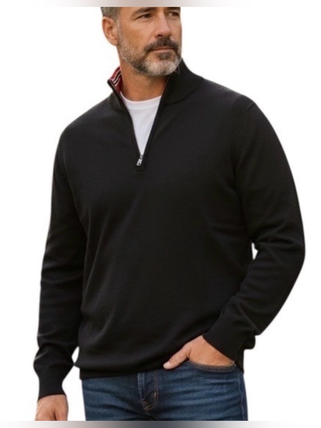 Euc- Brooks Brothers 100% Merino Wool Quarter Zip Sweater